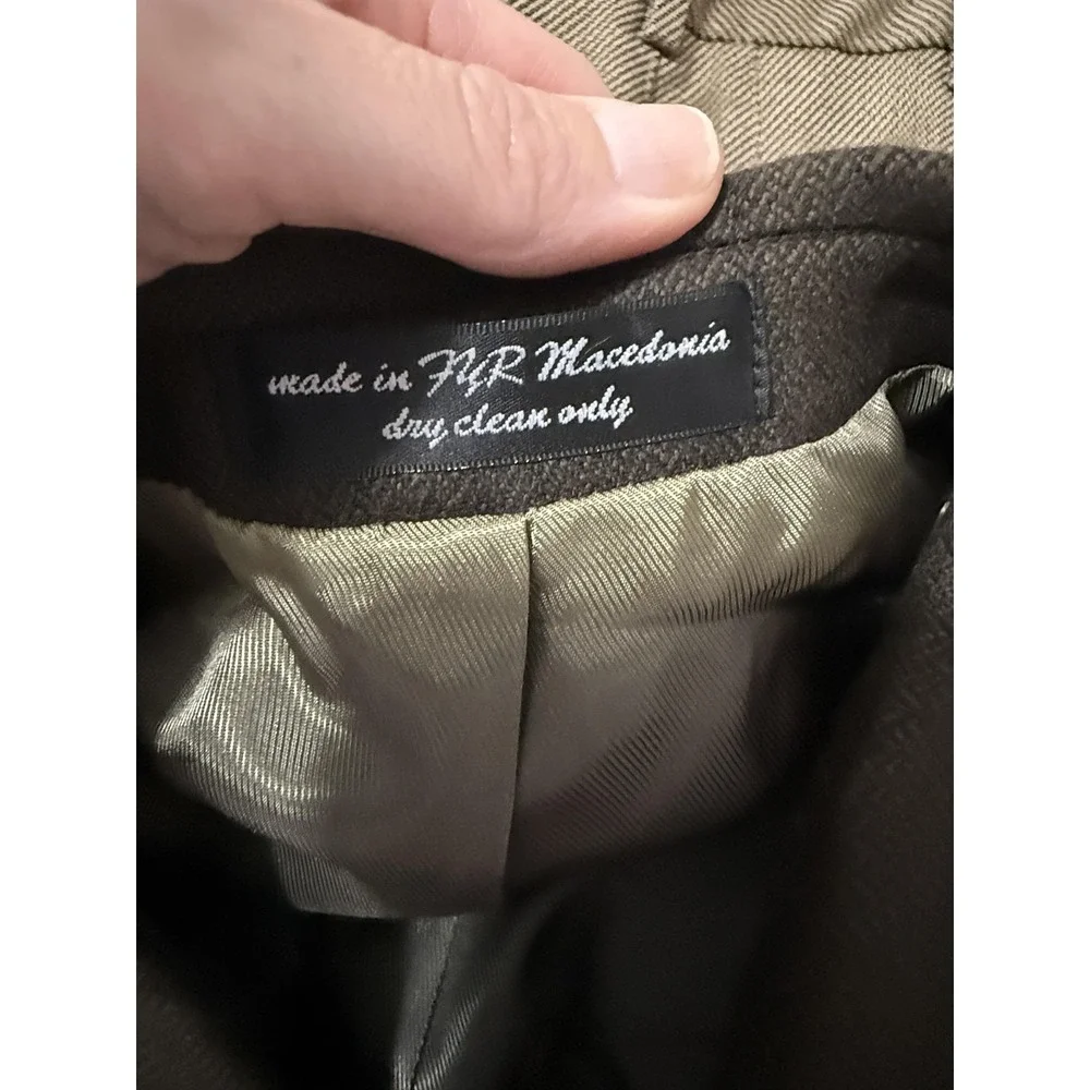 Andrew‎ Fezza Orvis Suit Mens 48L 44x32 Wool Herringbone 2 Piece Jacket Pants